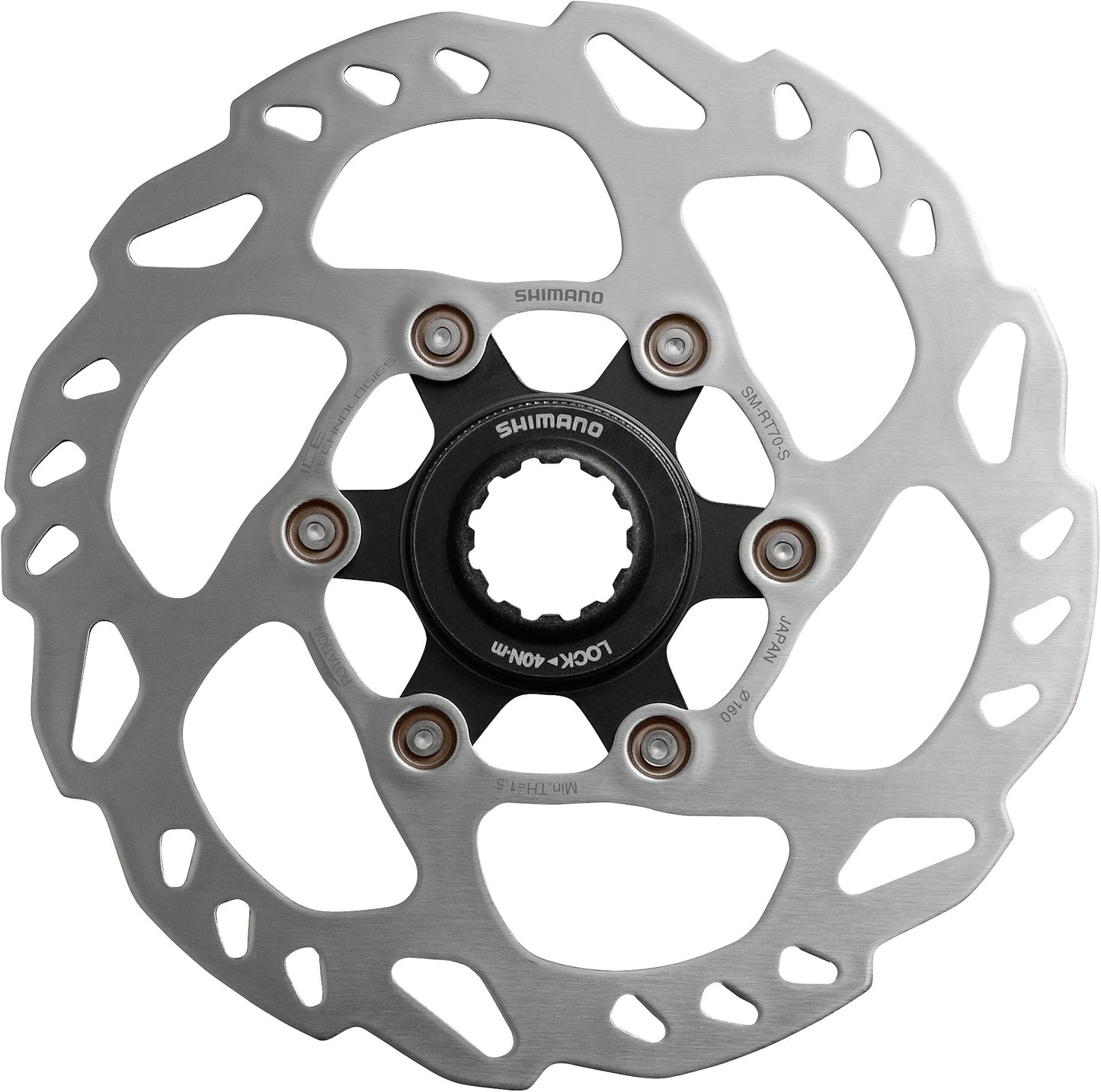 SM-RT70 Center Lock disc rotor with internal lockring, Ice Tech, 160 mm